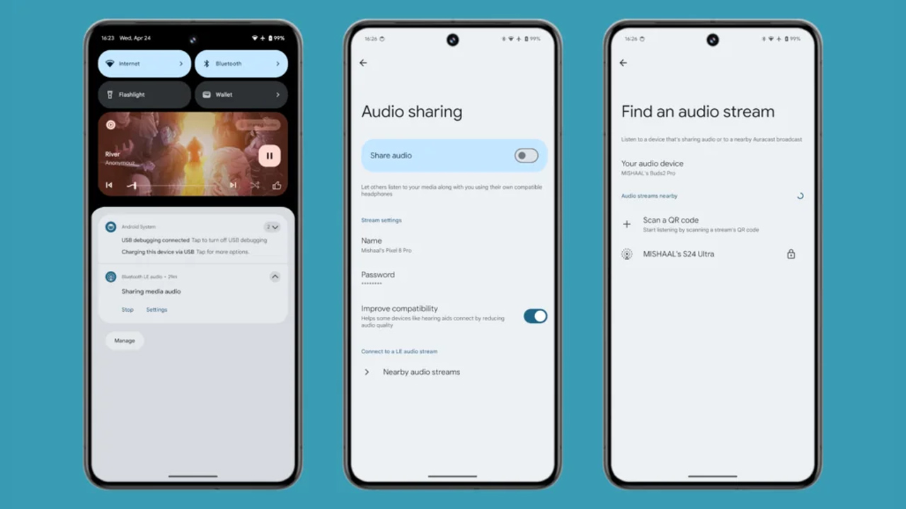 Android 15 audio paylaşımı