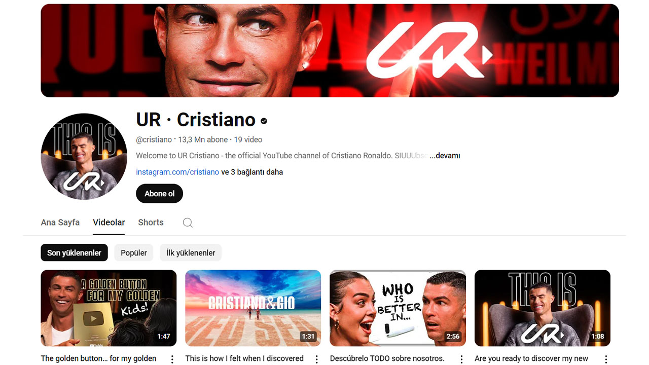 Cristiano Ronaldo, YouTube Kanalı Açtı: 1 Gün Geçmeden 16 Milyon Aboneye Ulaştı!